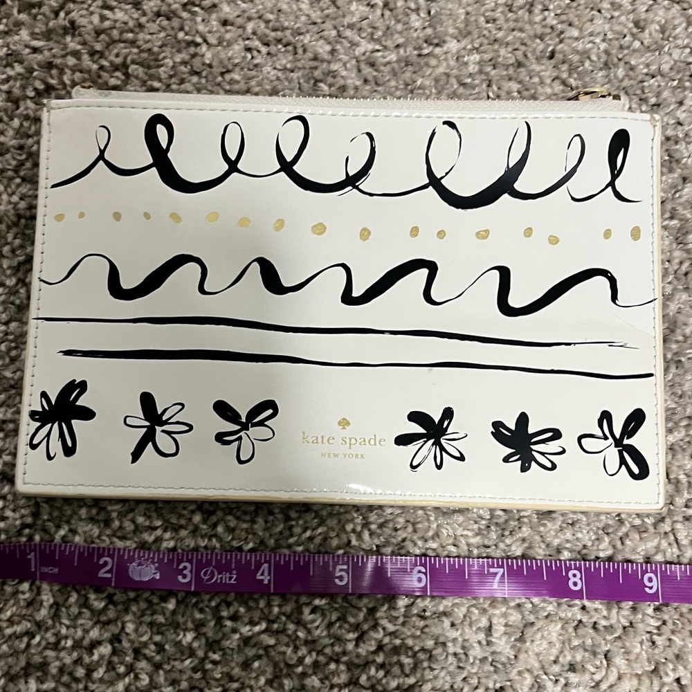 Kate Spade Black and White Floral Pouch